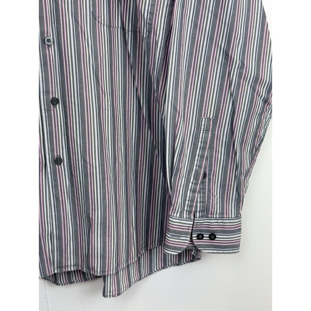 ALAN FLUSSER‎ Shirt Mens L Multicolor Striped Long Sleeve Button  100% Cotton - Picture 5 of 6
